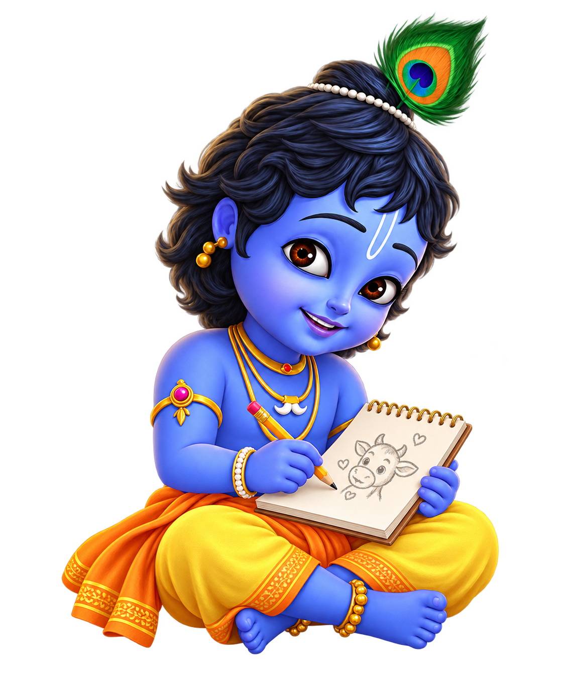 Krishna sketching an idea